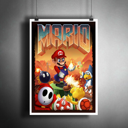 Постер для интерьера: Супер Марио, игра Doom/A3 (297x420 мм)