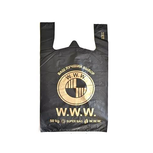 Пакет майка, 43*69 см, 40 мкм (43+18*69, WWW - до 50кг) - 100 шт.