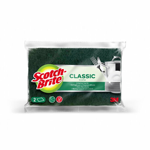 Абразивная губка для мытья посуды Классик без поролона 2штупАрт7100224840 200₽