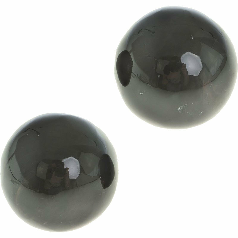 Уральский сувенир Массажные шары-антистресс из обсидиана (две штуки, диаметр 3,2 см)