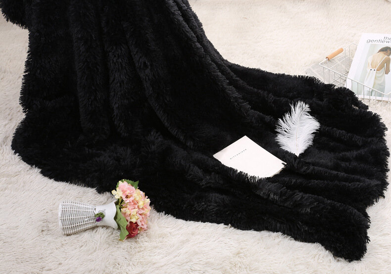 фото Плед Травка Чёрный / плед размер евро / плед двухсторонний