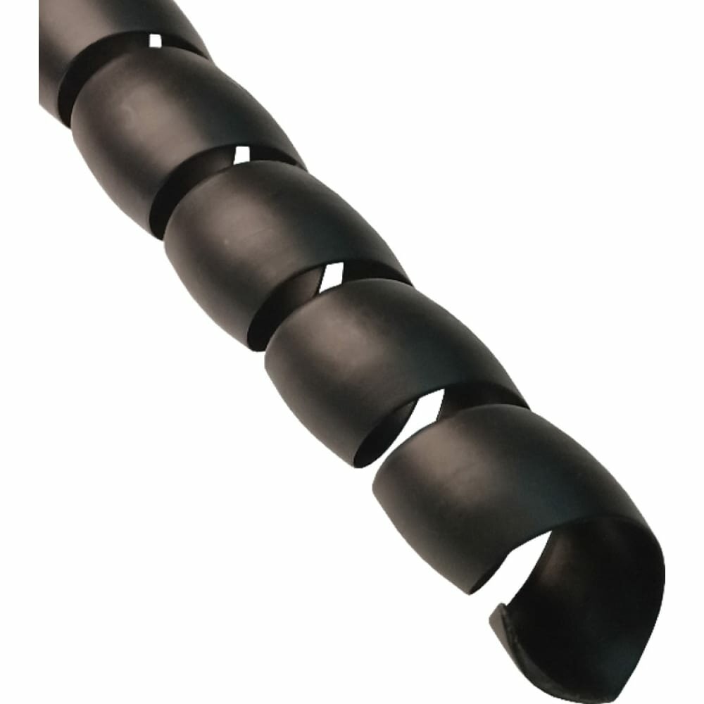 PARLMU спиральная пластиковая защита SG-24-C11, полипропилен, размер 24, выпуклая поверхность, цвет черный, длина 1 м PR0600400