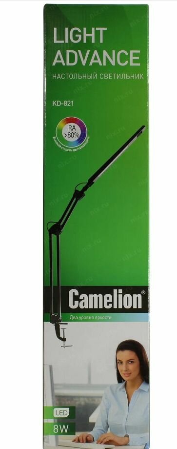 Светильник настольный CAMELION KD-821 C03 на струбцине, 8Вт, серебристый [13528] - фото №16