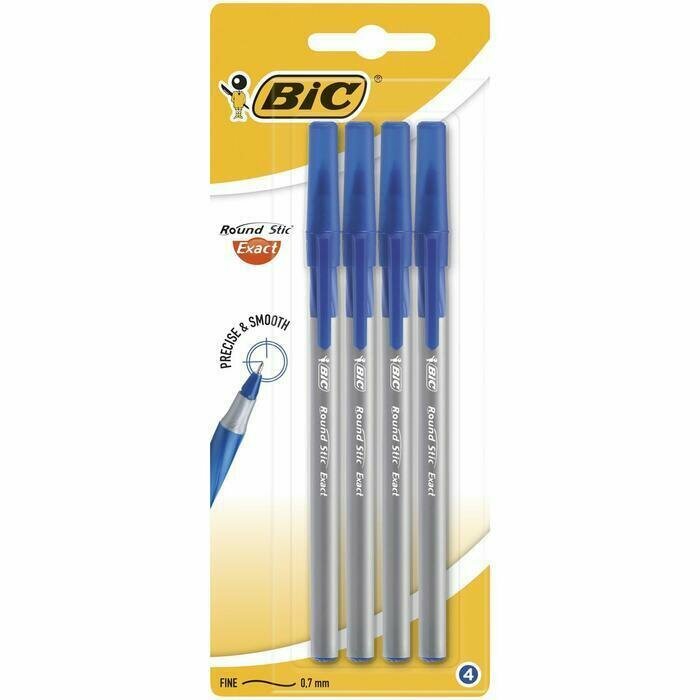 Упаковка ручек шариковых BIC РаундСтикЭкзакт, 0.7мм, синий [918543] 20 шт./кор. - фото №6
