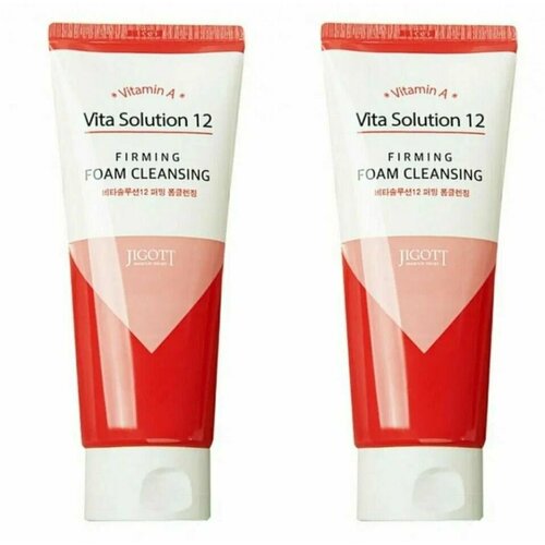 JIGOTT Пенка для лица укрепляющая с витаминами Vita Solution 12 Firming Foam Cleansing 180мл- 2 штуки пенка для умывания jigott vita solution 12 calming foam cleansing 180 мл