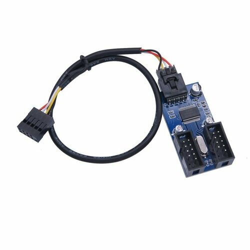 переходник для материнской платы usb 2 0 9 pin 10pin f на usb 3 0 19pin 20pin m Разветвитель-сплиттер-делитель USB 2.0 9 pin (10pin) для материнской платы 1 USB на 2 USB 2.0