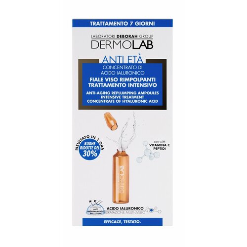 DERMOLAB Гиалуроновая кислота Anti-Aging Replumping Ampoules IntensiveTreatment-ConcentrateOf HyaluronicAcid tete hyaluronicacid snailsextract гиалуроновая кислота улиточный секрет 3 10 мл