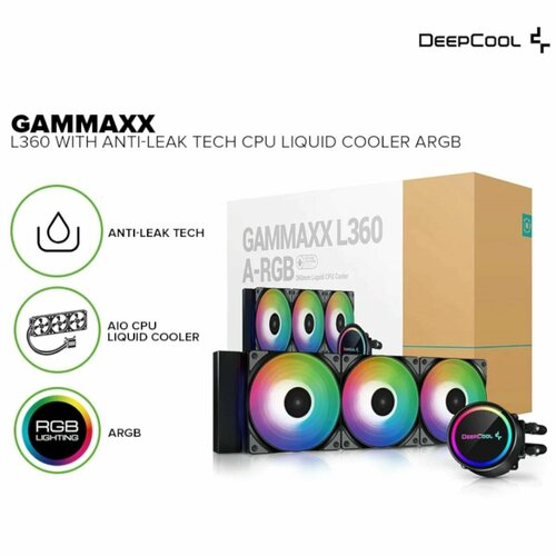 Водяное охлаждение Deepcool Gammaxx L360 A-RGB водяное охлаждение deepcool lucifer v2 dpgs mch6n lcv2am4 all socket