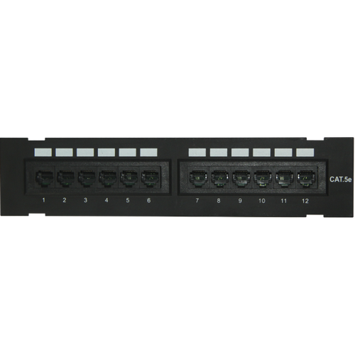 Патч-панель 10", 1U, 12 порта, Cat5е настенные черный