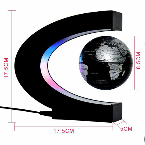 Глобус левитирующий (парящий) на подставке, с подсветкой, ночник, светильник декоративный
