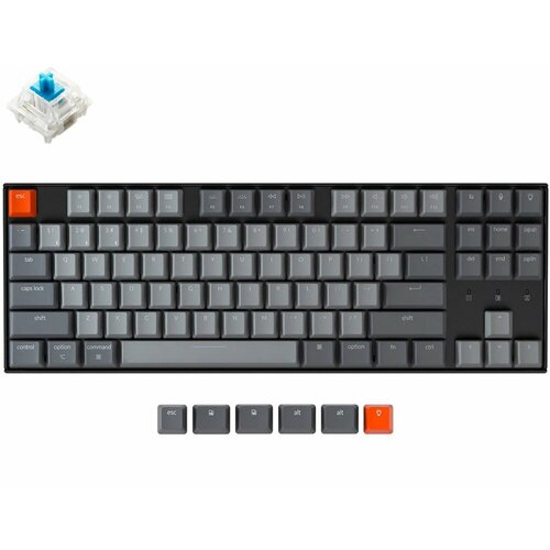 Игровая клавиатура Keychron K8 RGB TKL (Blue Switch) клавиатура keychron q6 n2 rgb grey blue switch q6 n2 ru