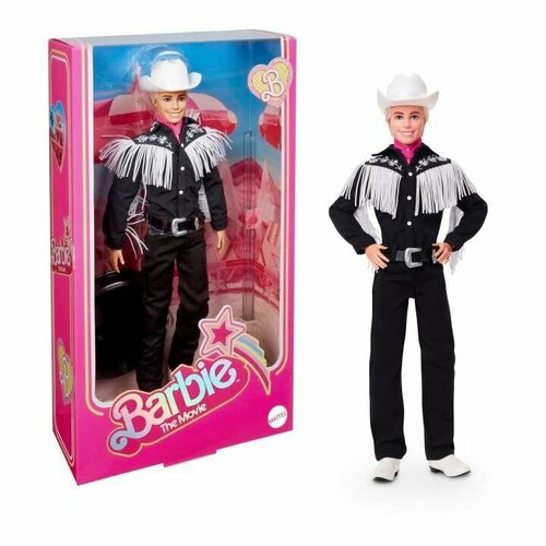 Barbie the Movie Collectible Ken Doll Wearing Black And White Western Outfit - Кен в черно-белом костюме в стиле вестерн HRF30
