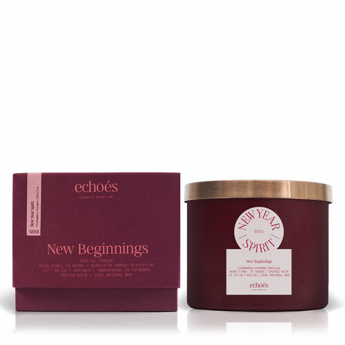 NEW YEAR SPIRIT Большая свеча в стекле, ECHOES
