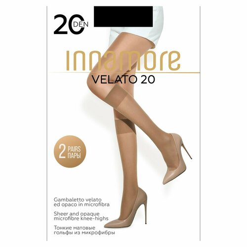 Гольфы Innamore, 20 den, 2 пары, размер onesize, черный гольфы innamore женские гольфы velato 20 den nero