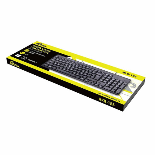 Клавиатура RITMIX RKB-155 проводная с классич раскладкой, USB (15119563) комплект 5 штук клавиатура ritmix rkb 155 проводная с классич раскладкой usb 15119563