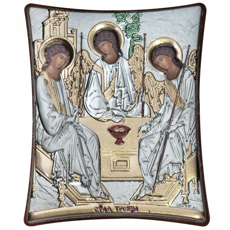 Икона "Святая Троица", с серебрением, 7x6 см, Греция, Slevory, 105TBR1FWA