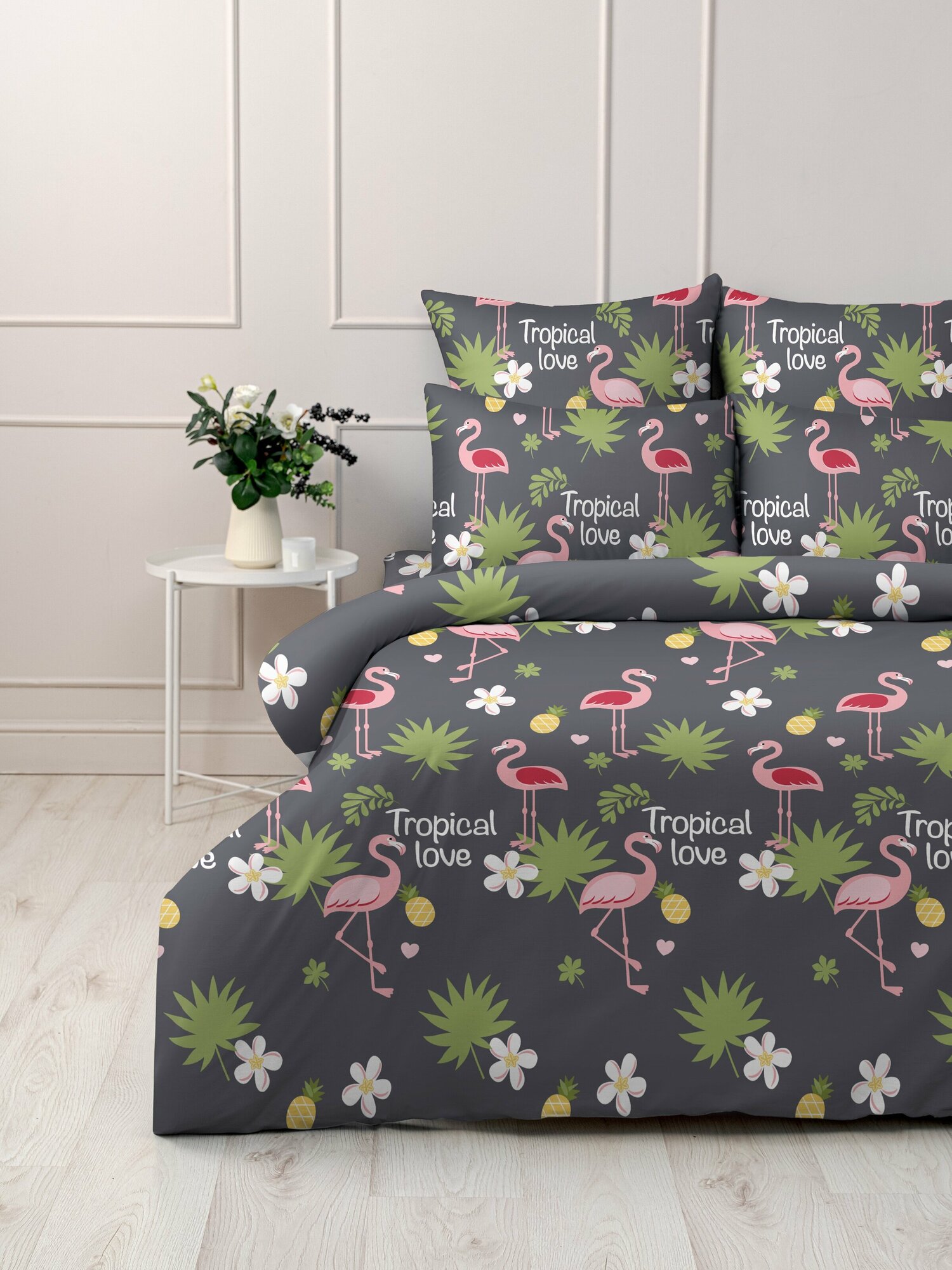 фото Детская постель 2 х спальное евро Бояртекс Pandora багира двуспальная постелька фламинго наволочки 70х70