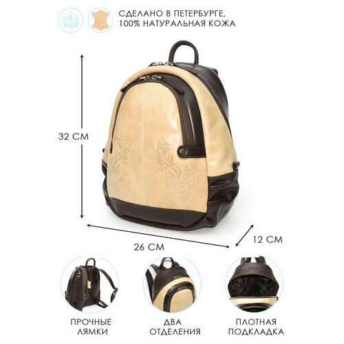 фото Рюкзак kalinovskaya, фактура гладкая, мультиколор, бежевый