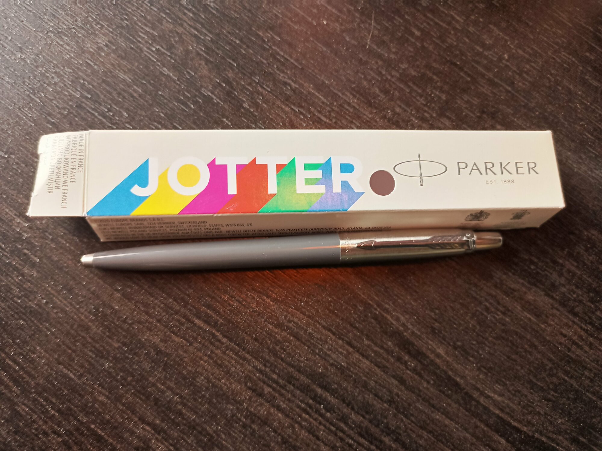 Ручка шариковая PARKER "Jotter Plastic CT", корпус черный, детали из нержавеющей стали, черная