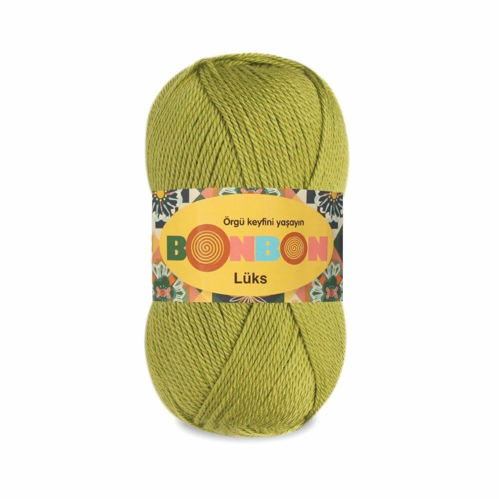 Пряжа Bonbon luks Nako, фисташка - 98229, 100% акрил, 5 мотков, 100 г, 240 м.