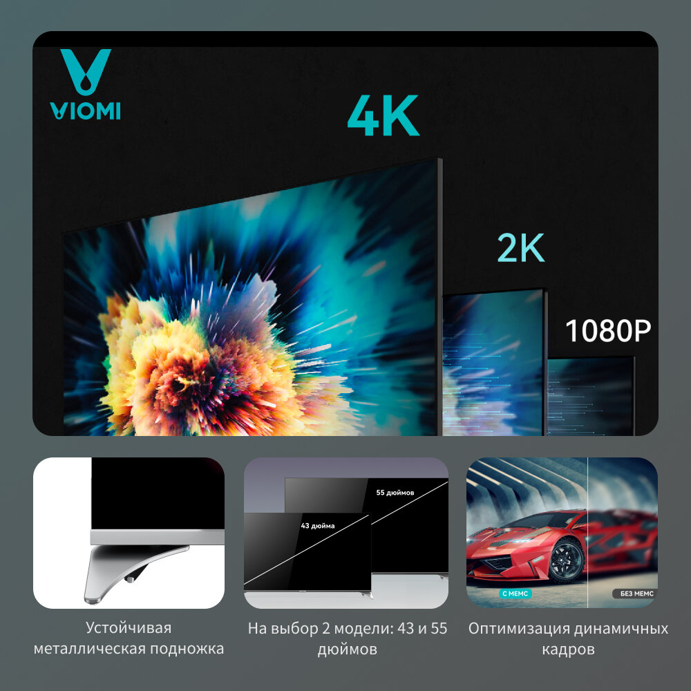 43" Умный 4K телевизор Viomi (YMD43ACURUS1)