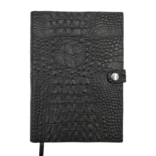 Черный кожаный ежедневник Shiva Leater с текстурой 