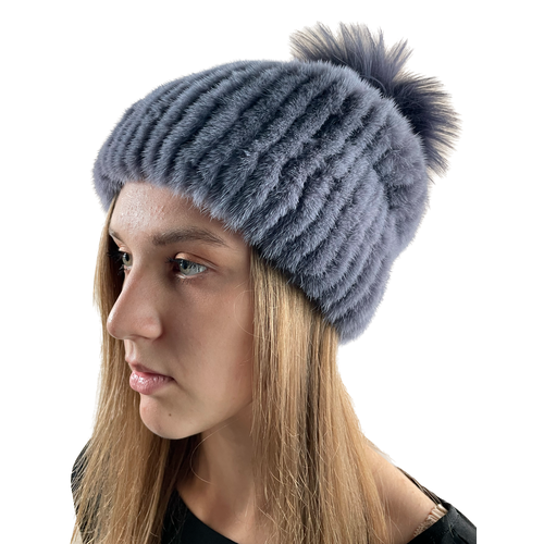 Шапка бини Королевство Птички & Бабочки, размер 56, серый