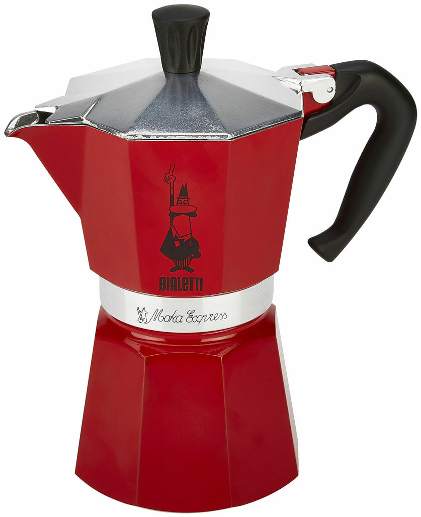 Кофеварка гейзерная Bialetti Moka Express Color (6 порций) (красный)