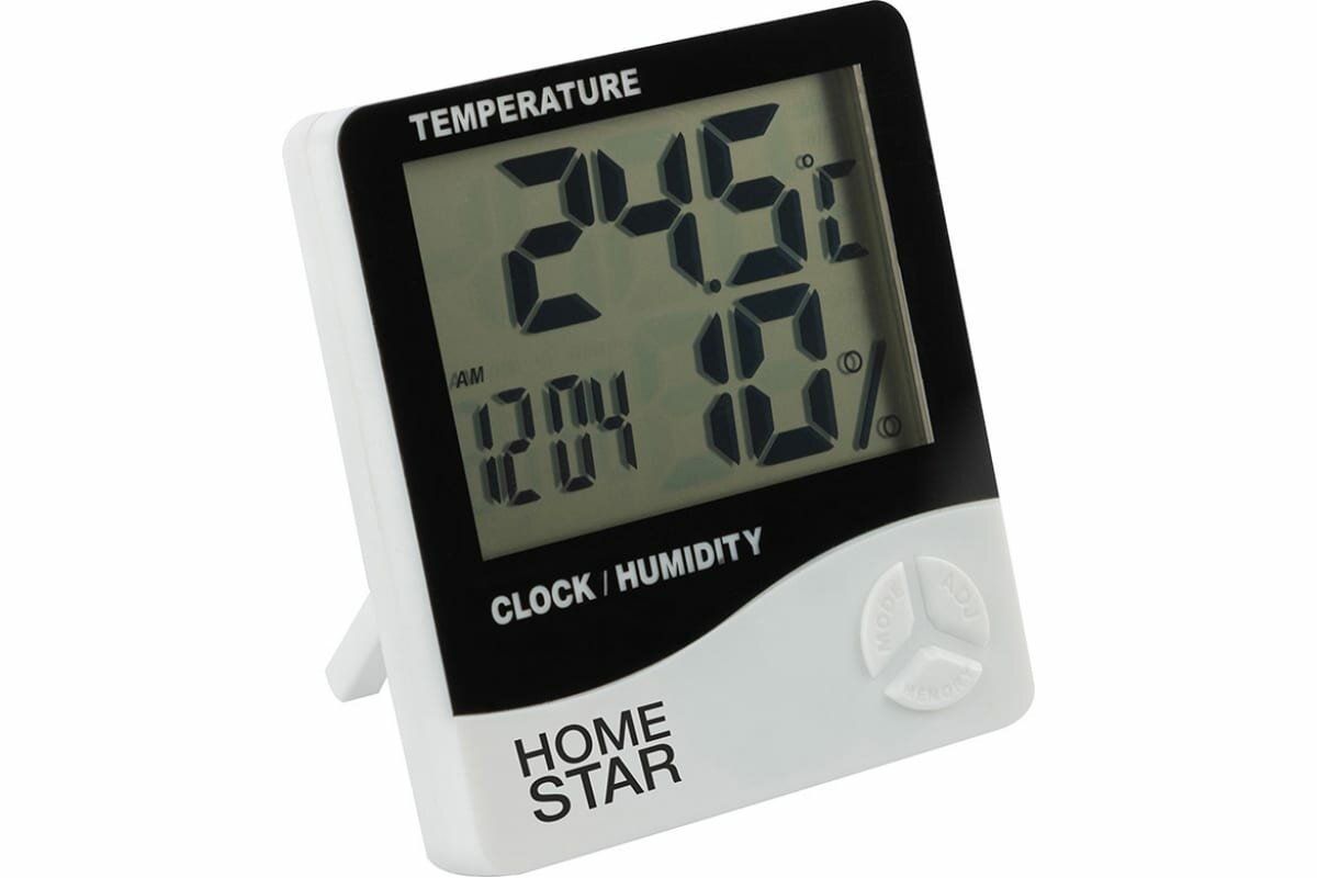 гигрометр-термометр HOMESTAR HS-0108 температура/влажность/часы/будильник - фото №9