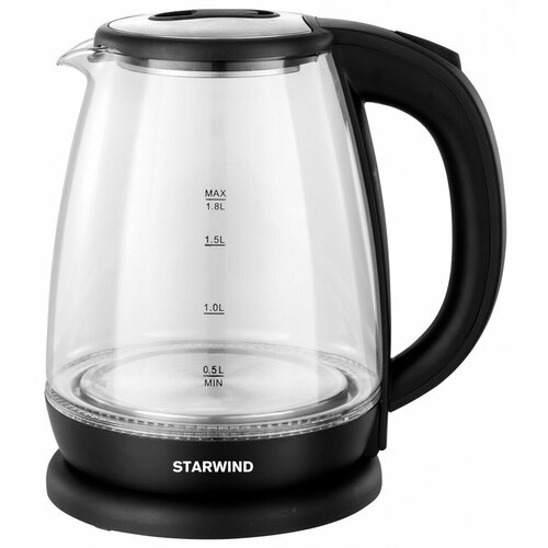 Чайник электрический Starwind SKG1055 18л 1800Вт черный корпус стекло 263900₽