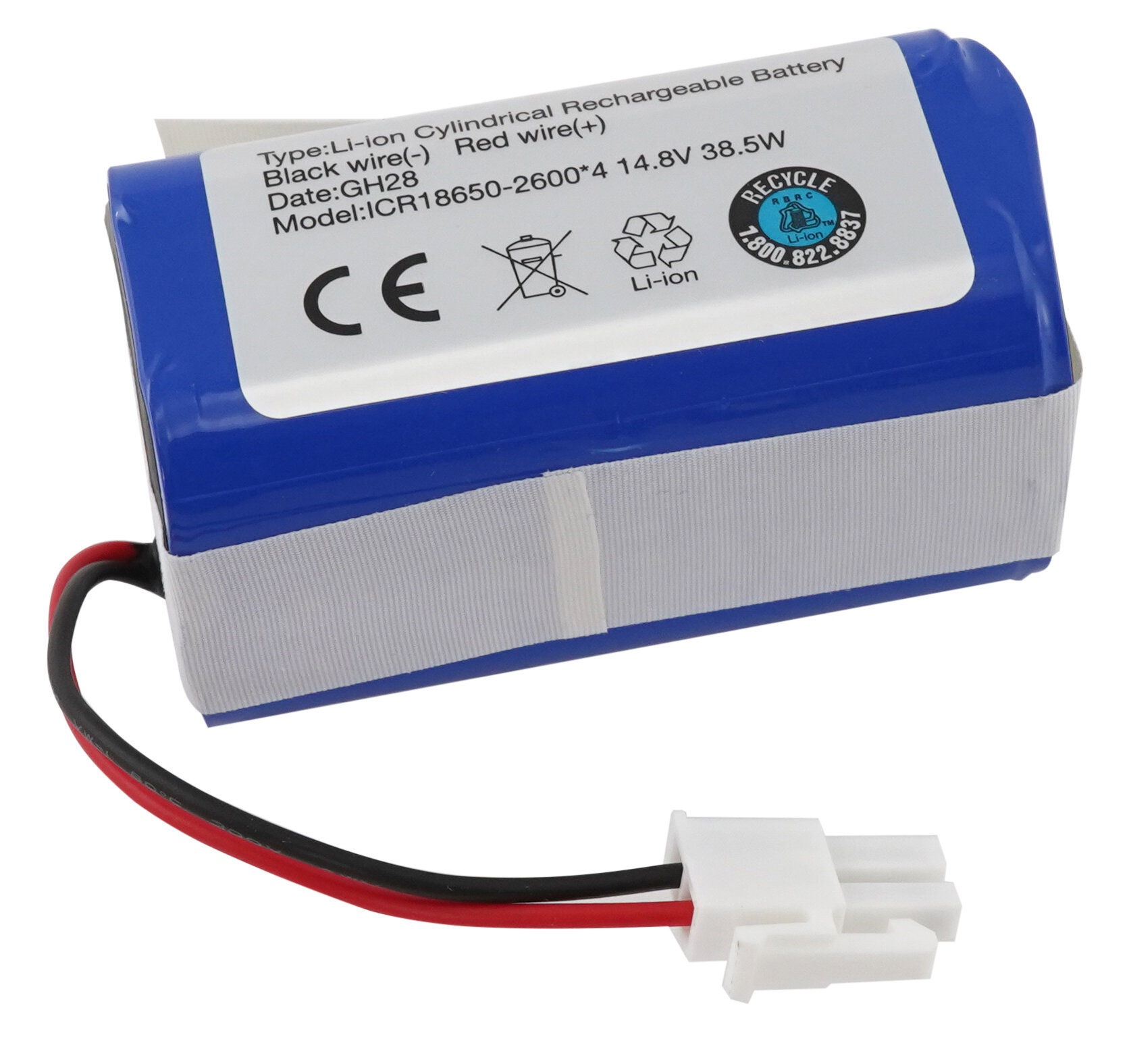 Аккумулятор 18650B4-4S1P-AAF-4 для пылесоса Chuwi iLife A4, A6, A8, A40, Mamibot Prevac 650 (2600mAh)