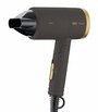 Фен для волос БиКью Travel Collection HD1212М с защитой от перегрева коричневый 2 температурных режима 2 мощности 1 насадка 1400Вт шнур 1.8м / для
