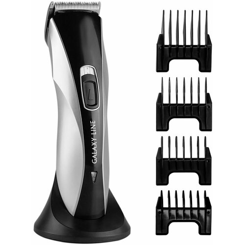 Машинка для стрижки Galaxy Line GL 4155 серебристыйчерный насадок в компл4шт 165100₽
