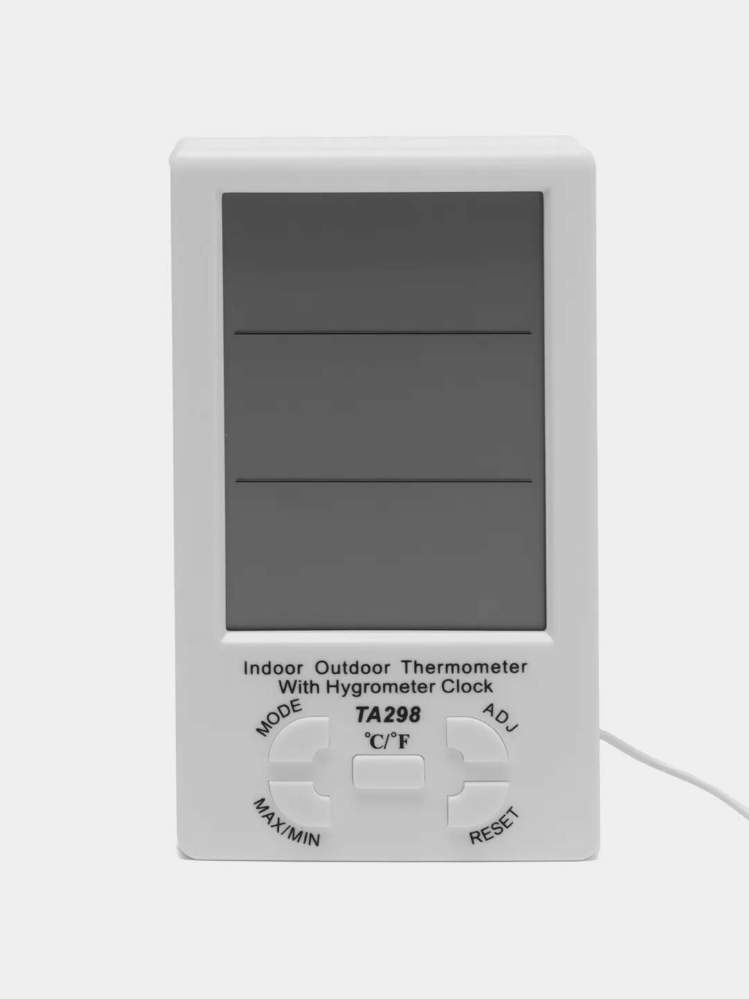 Термометр-гигрометр с часами, метеостанция с датчиками температуры и влажности - фотография № 1