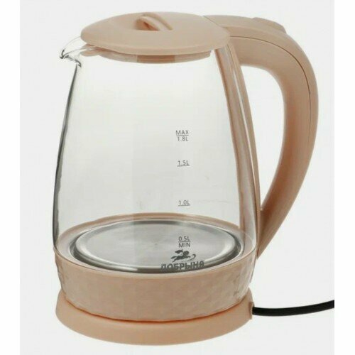 Чайник электрический 18Л 1800-2200ВТ диск стекло БЕЖ добрыня 254700₽