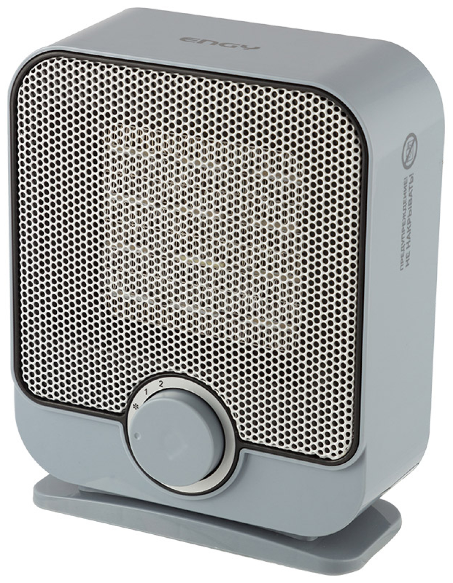 фото Тепловентилятор керамический Энджи РТС-319 с защитой от перегрева, пластик, серый, 21.5х17х7см, уровень шума 45дБ, мощность 750/1500Вт / обогреватель