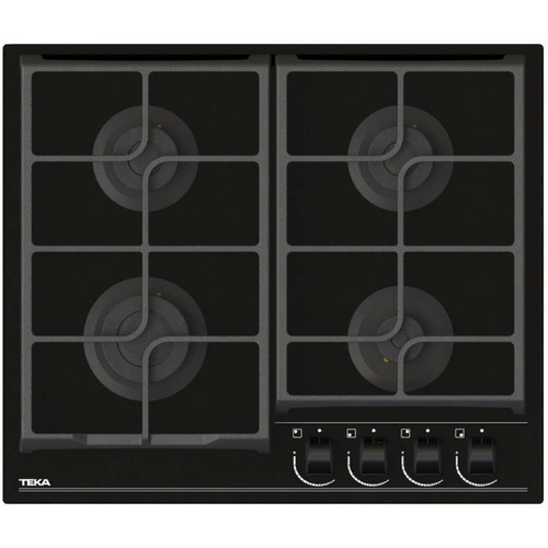 Варочная панель газовая встраиваемая Тека Тека GBC 64100 KBN BLACK закаленное стекло черный 98х600х510мм 4 конфорки 2 решетки газ-контроль 4499000₽