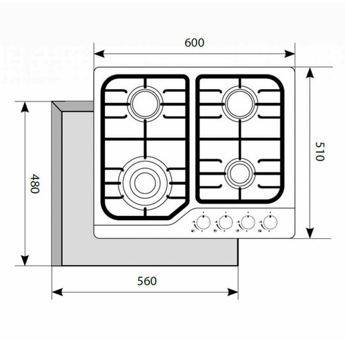 Газовая варочная поверхность Lex GVS 640 IX нержавеющая сталь 1779000₽