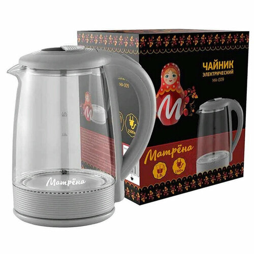 Чайник электрический 20Л 1500ВТ диск стекло внутр подсв 5417 матрена 233500₽