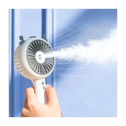 Портативный аккумуляторный USB вентилятор с увлажнителем воздуха Cute Spray Fan белый 84000₽