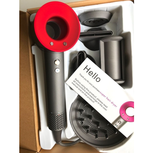 Профессиональный фен для волос iHair-1600 Super Hair Dryer 1600 Вт 3 режима 5 магнитных насадок ионизация воздуха красный 2590₽