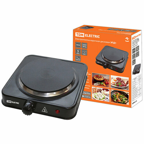 Плитка электрическая 1 конфорка 10 кВт чугун ЭПД1 черная TDM 204300₽