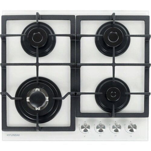 Газовая варочная панель Hyundai HHG 6436 WG независимая белый 2410300₽