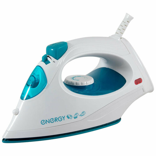 Утюг ENERGY EN-336 бирюзовый 1800Вт пар пар удар верт пар спрей тефлоновая подошва 86900₽