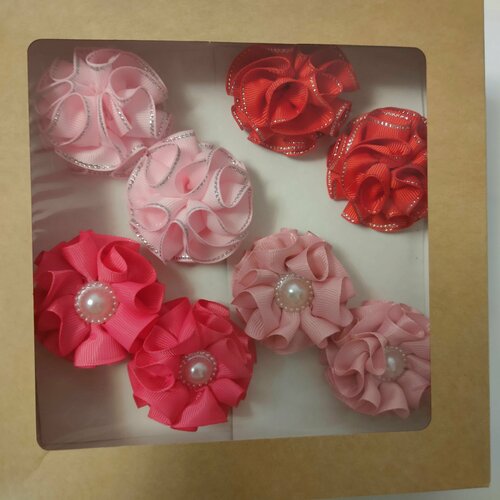 Банты для девочек, набор 8 шт, в садик и школу