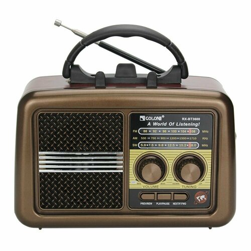 Радиоприемник с аккумулятором и фонариком GOLON RX-BT3600 Am/Fm/Sw/USB/MP3 фуксия