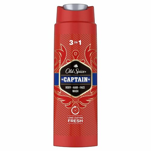 Гель для душа и шампунь Old Spice, 2 в 1 Captain, для мужчин, 250 мл. 312258