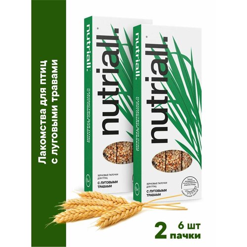 Nutriall лакомство для птиц с травами 90гр
