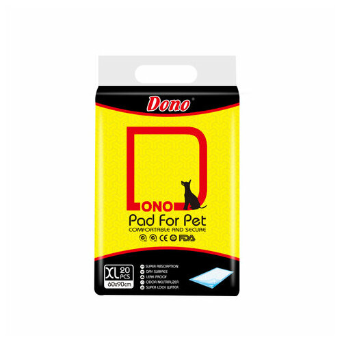 Dono Pets Pads одноразовые впитывающие пеленки для животных размер XL 60х90 20 штук