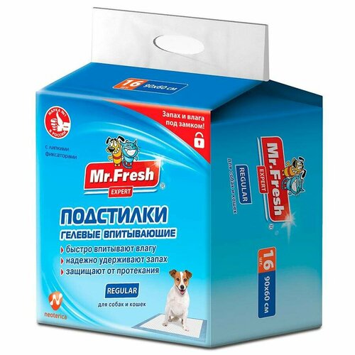 Mr.Fresh Подстилки Expert Regular гелевые, 60х60 24шт (1 кг) (2 штуки)